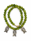 The Sardinia Semi Precious & Dalmatian Jasper Fish Necklace