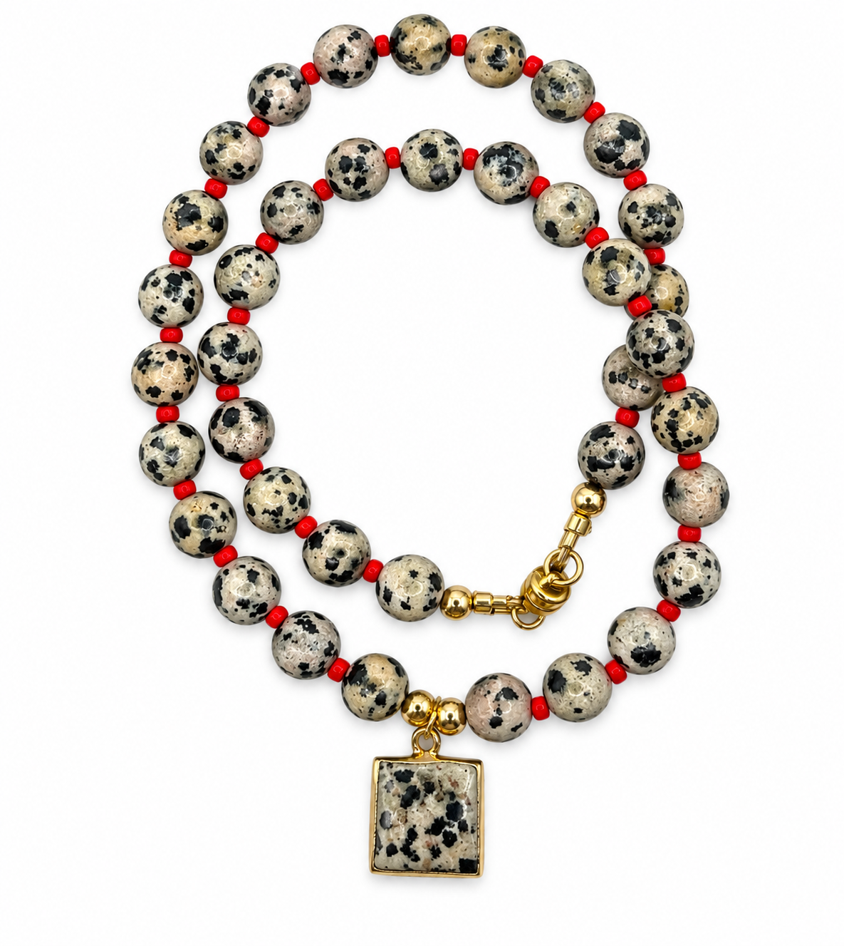 Spotted in Paris Dalmatian Jasper Necklace