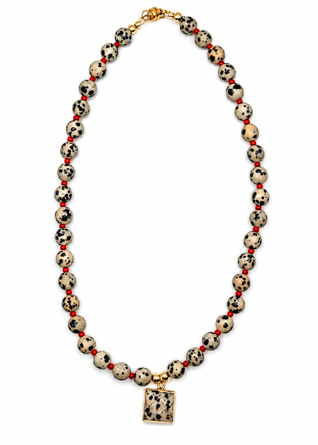 Spotted in Paris Dalmatian Jasper Necklace