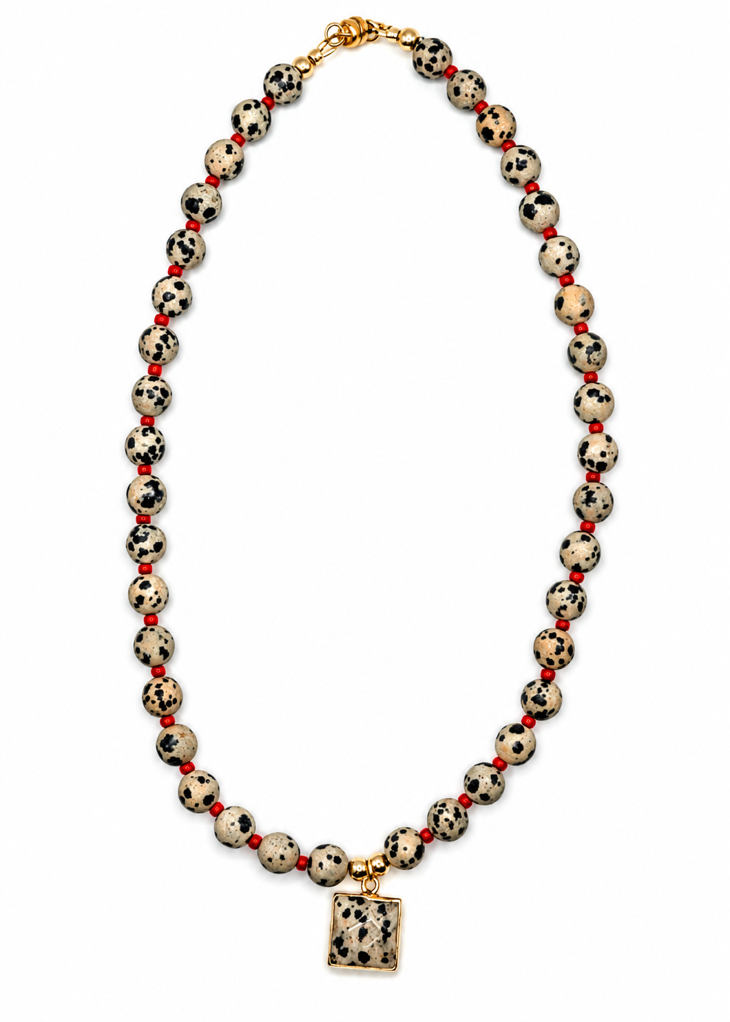 Spotted in Paris Dalmatian Jasper Necklace