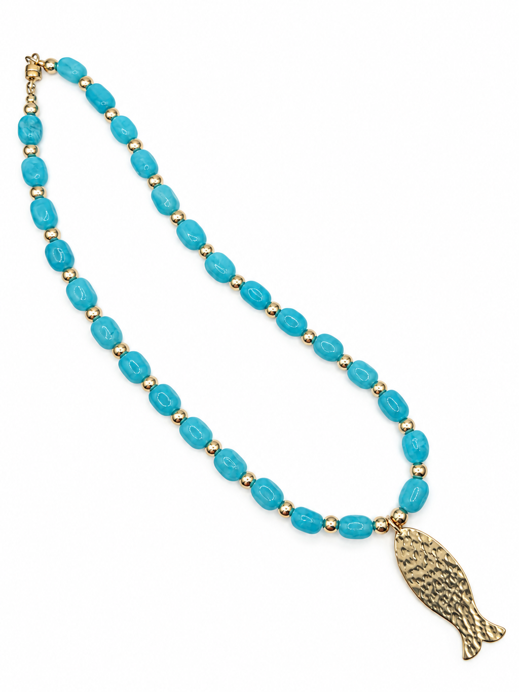 Gone Fishing Semi-Precious Jade Necklace
