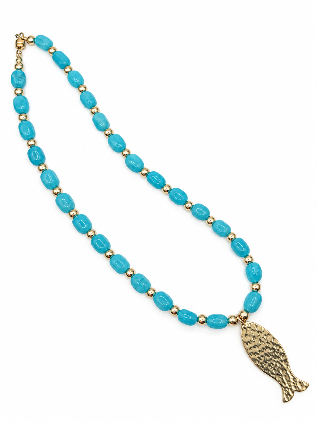Gone Fishing Semi-Precious Jade Necklace