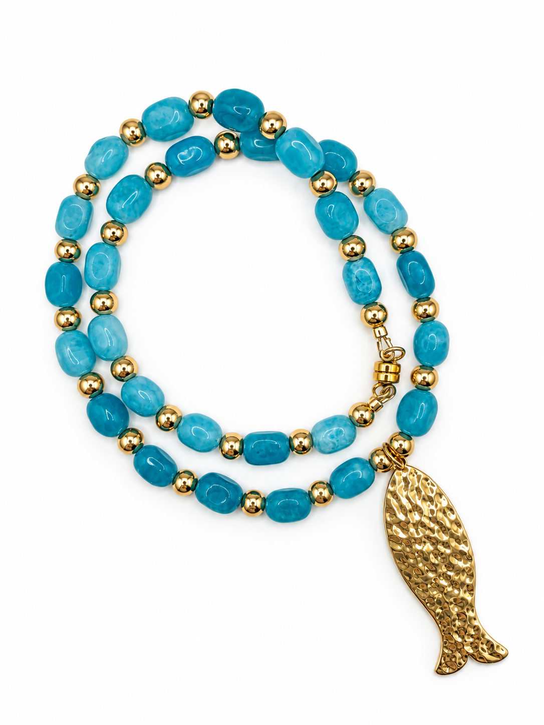 Gone Fishing Semi-Precious Jade Necklace