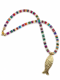 The Portofino Family | Semi-Precious Jade & Opalite Fish Necklace