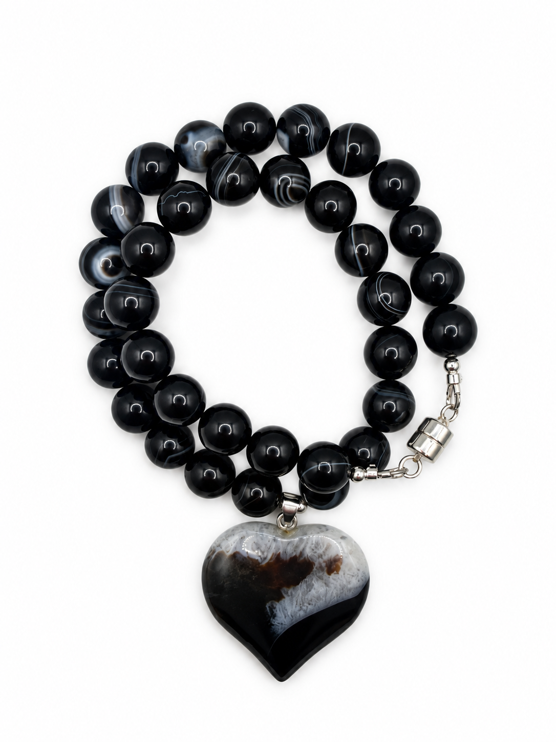 Simply Meant to Be - 14mm Semi-Precious Agate Heart Necklace