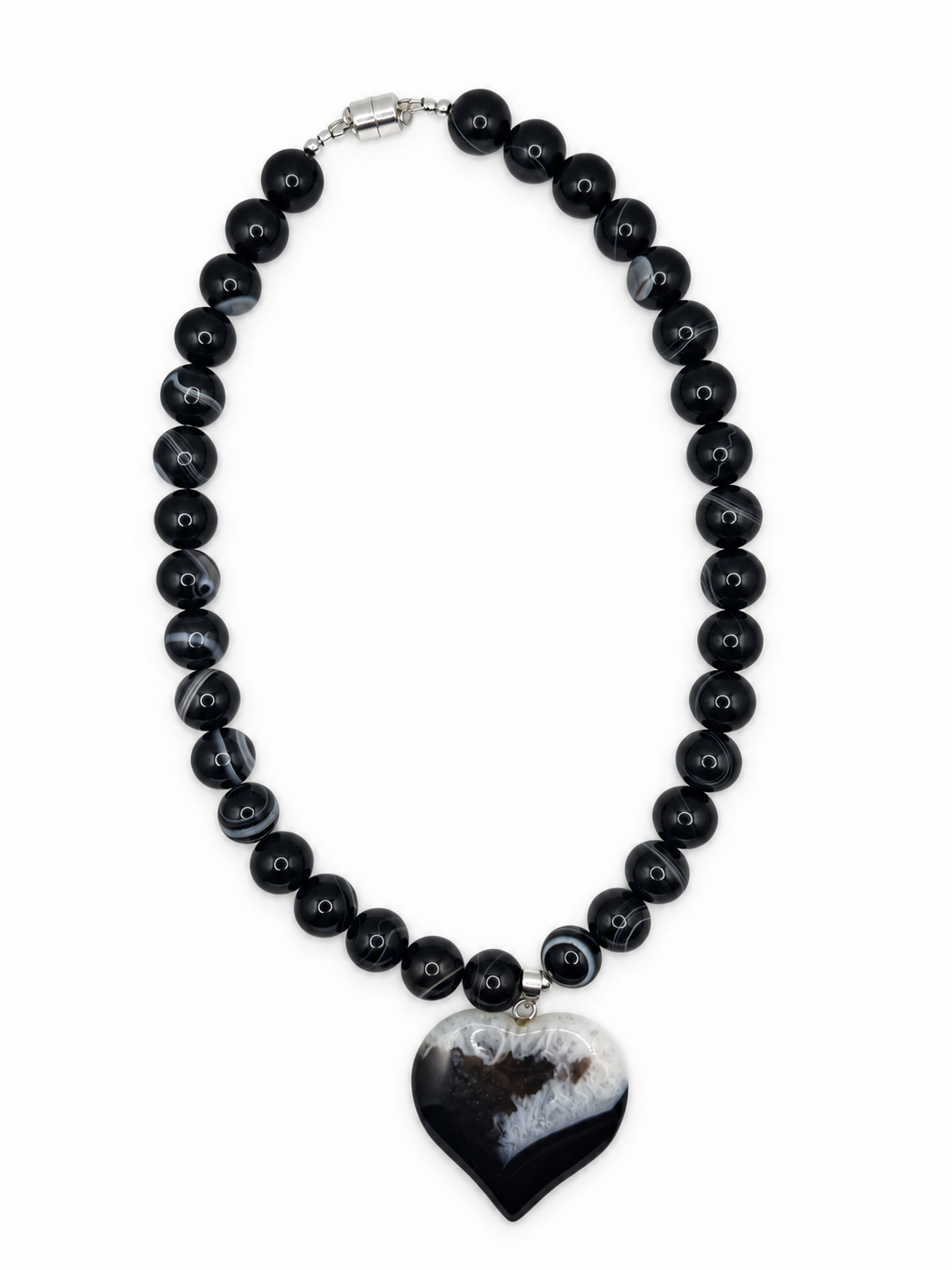 Simply Meant to Be - 14mm Semi-Precious Agate Heart Necklace