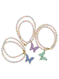 The Flutter - Freshwater Pearl & Glass Butterfly Necklace