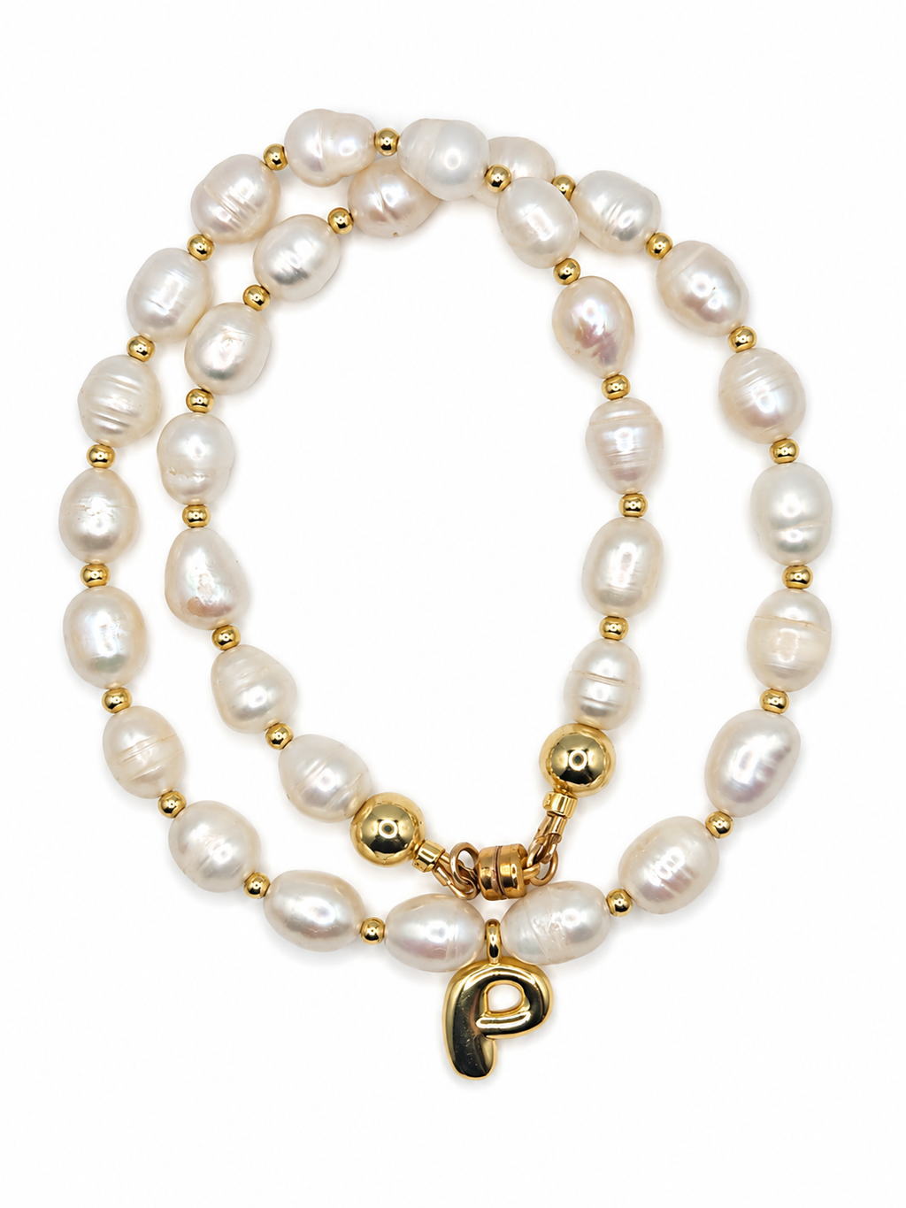 Personalized Freshwater Pearl Initial Necklace | Custom Letter Charm