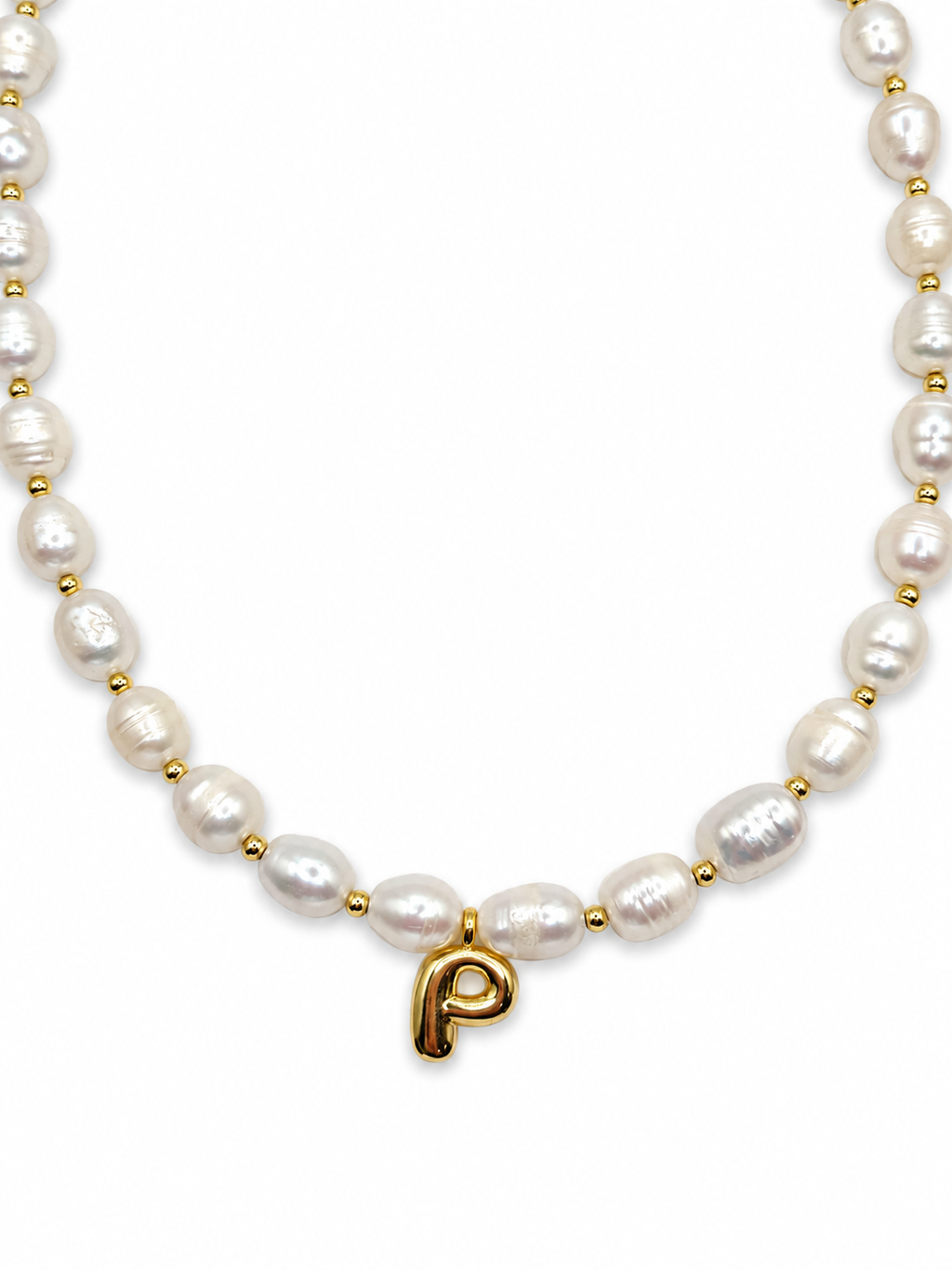 Personalized Freshwater Pearl Initial Necklace | Custom Letter Charm