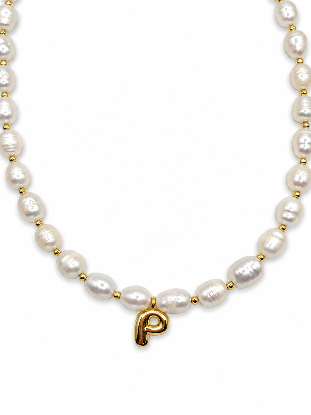 Personalized Freshwater Pearl Initial Necklace | Custom Letter Charm