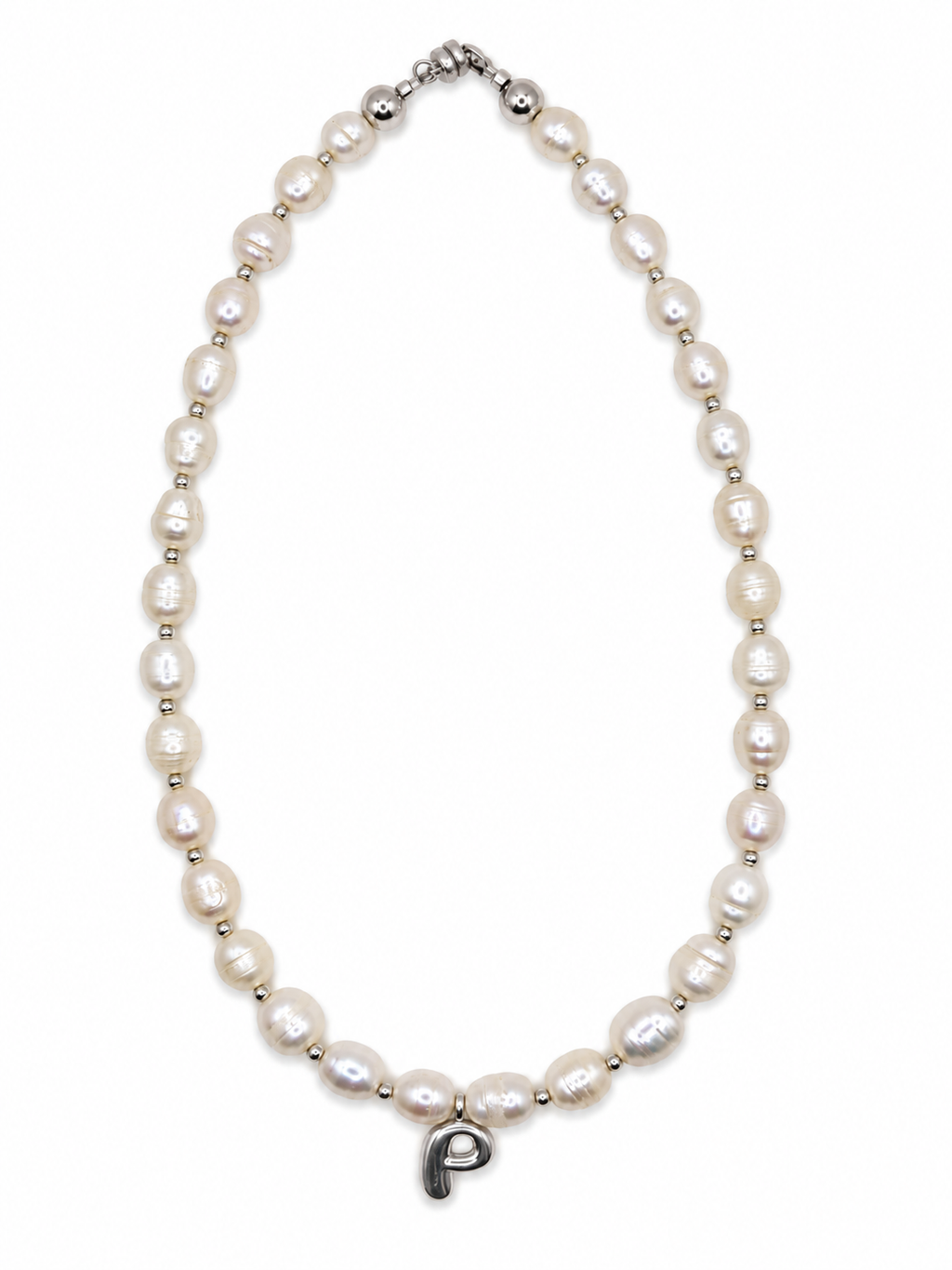Personalized Freshwater Pearl Initial Necklace | Custom Letter Charm