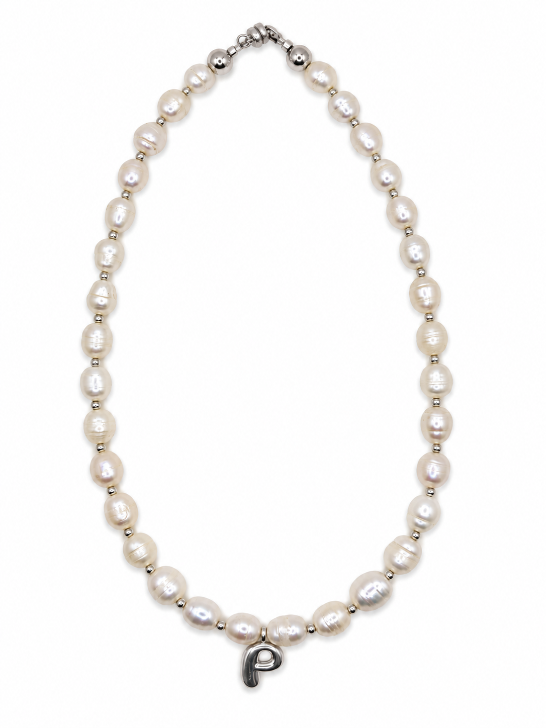 Personalized Freshwater Pearl Initial Necklace | Custom Letter Charm